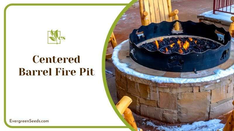Centered Barrel Fire Pit with Rocking Chair