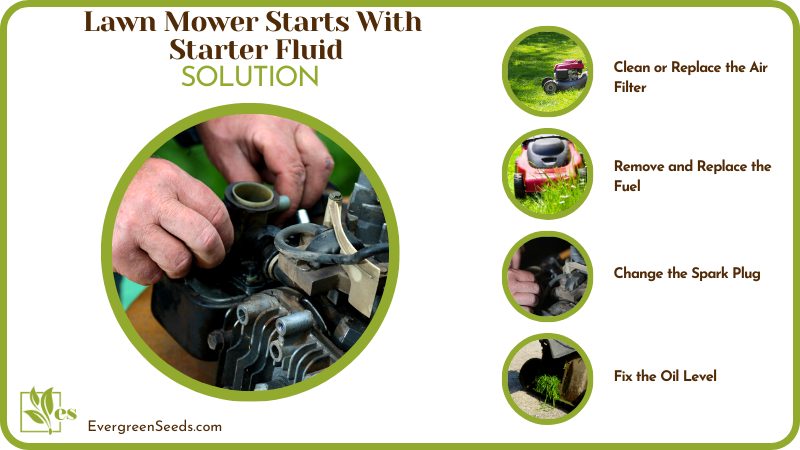 Solution for Lawn Mower Starts With Starter Fluid