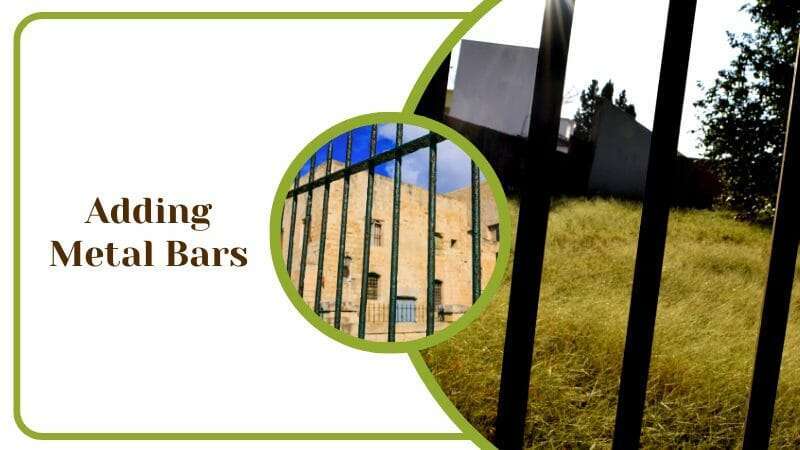 Adding Metal Bars as Front Yard Fence Gap Filler Ideas