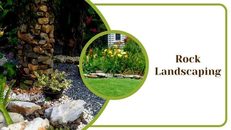 Rock Landscaping Front Yard with Plants and Grass Ideas for House