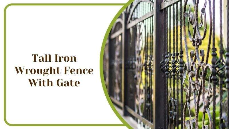Tall Iron Wrought Fence With Gate