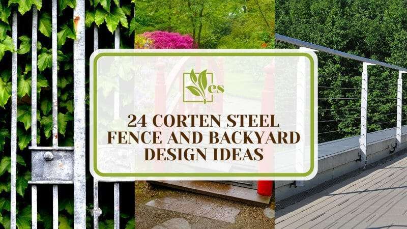 Corten Steel Fence and Backyard Design Ideas
